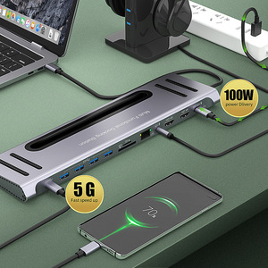 Onten 12 in 1 Hub çok fonksiyonlu yerleştirme istasyonu ile USB 3.0 PD şarj RJ45 Gigabit USB Hub dizüstü yerleştirme istasyonu OTN-9199 - Product Image 3