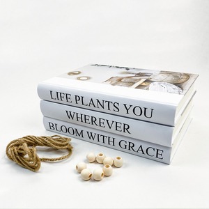 หนังสือตกแต่งกองหนังสือหน้าเปล่ากับพืชปลอม - Product Image 2