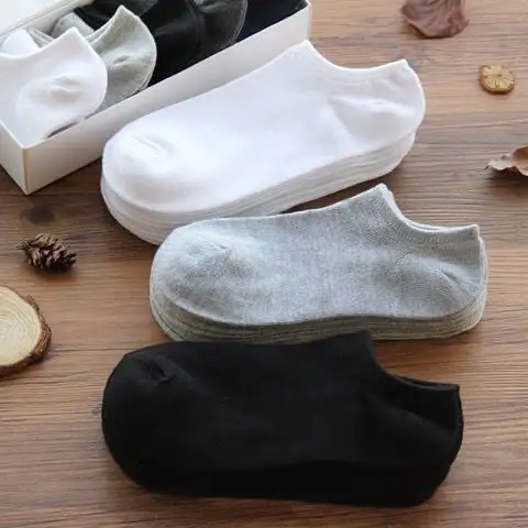 Cheap Low Cut Ankle Socks Mens Business Socks High Quality Custom Socks Wholesale Bulk Production Disposable Black White Gray