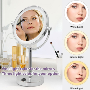 Giá thấp bán buôn thời trang vát cơ sở hai mặt bảng gương 8 inch Vòng Máy tính để bàn LED gương mỹ phẩm - Product Image 4