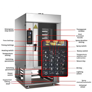 Automatischer Gas-Heißluft-Drehrohrofen mit zehn Platten für Hotels zum Backen von köstlichem Brot und Pizza mit nussigen Nährstoffen