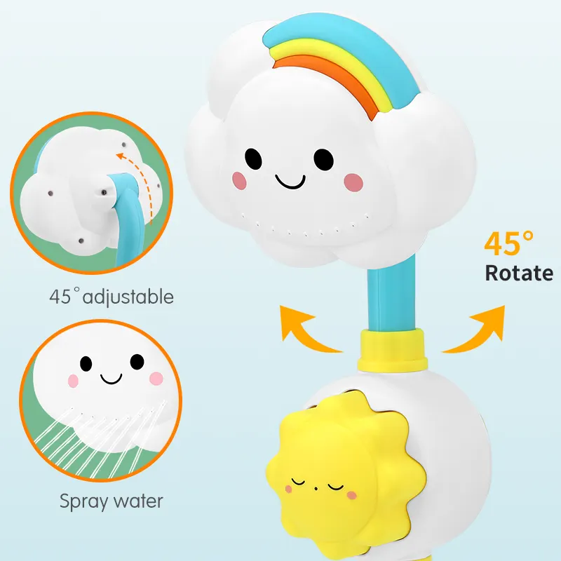 Zhorya-juguetes de baño con agua pulverizada para niños, juguetes de ducha de girasoles, bañera de bebé, juegos de agua para niños pequeños