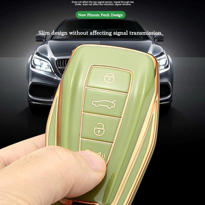 Geely Emgrand EC7 EC718EC715グローバルホークGX7プロテクターシェル用のファッショナブルなゴールデンエッジデザインTPUカーリモートキーケースカバー - Product Image 4
