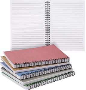 Cuaderno espiral con logotipo impreso personalizado directo de fábrica, 60 hojas, cuadernos de escritura para estudiantes, cubierta de papel