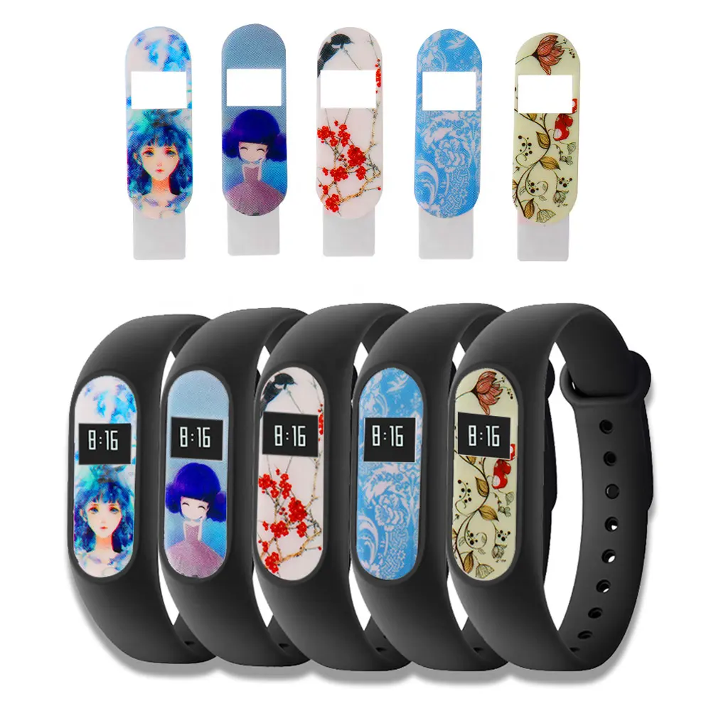 Renkli film Xiaomi Mi Band 2 için ekran koruyucu Film kamuflaj Ultrathin anti-patlama Miband 2