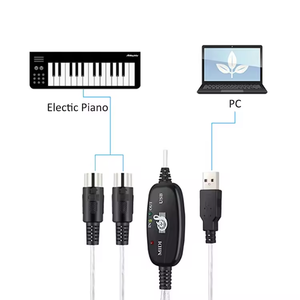 USB A tipi C DIN 5 Pin midi-in midi-out portu müzik düzenleme kablosu ile sinyal ışığı - Product Image 6