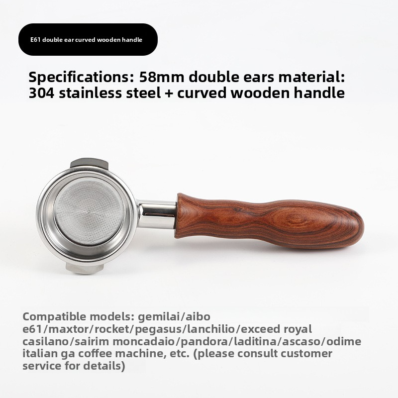 Marrón 58mm mango de madera curvada