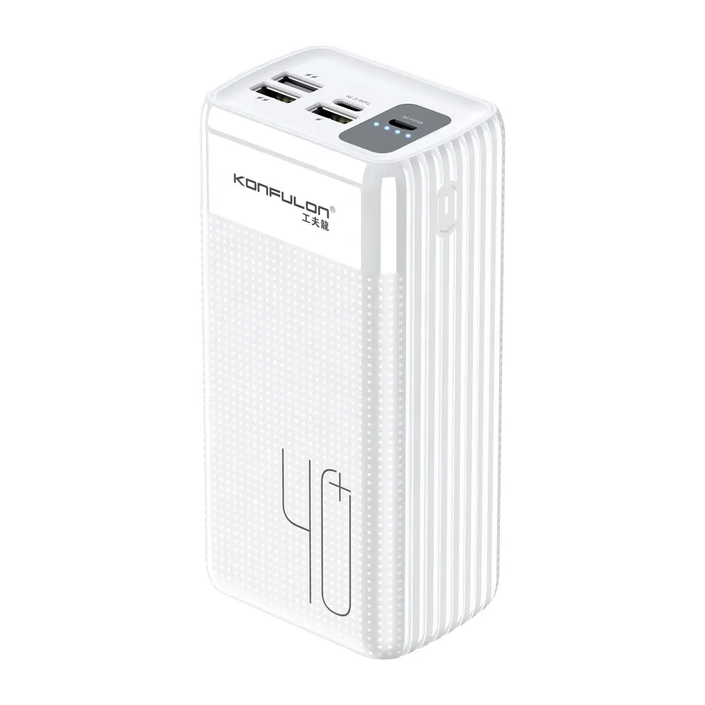 Konfulon banca di potere di fabbrica di vendita calda 40000mah 3USB uscita 5V 2.1A con Display a LED batteria esterna per telefono cellulare