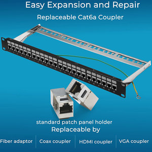 24 puertos Patch Panel Networking Rack Gabinetes Lan Cable sin RJ45 Keystone Jack para CAT6 CAT7 CAT5E Cable STP 1U Patch Panel - Product Image 3