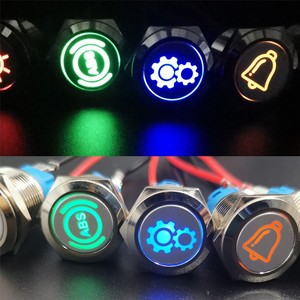 Los fabricantes personalizan con varios símbolos de patrón y logotipos para interruptores de botón impermeables instantáneos/autoblocantes con luces - Product Image 3