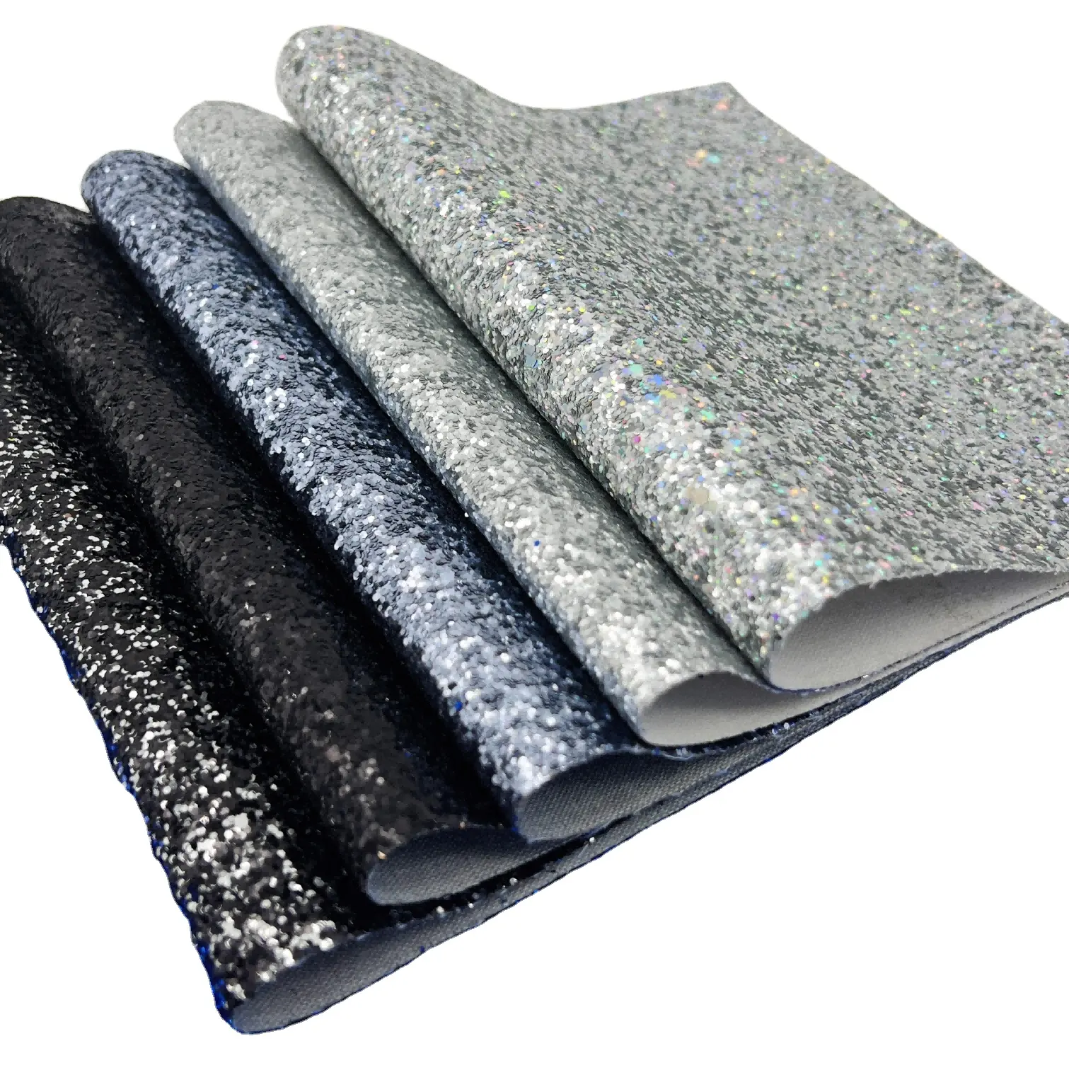 Hete Verkoop Pu Glanzend Glitter Polyester Lederen Stof Glitter Vinyl Faux Leer Voor Dames Schoenen Diy Decoratie Tassen