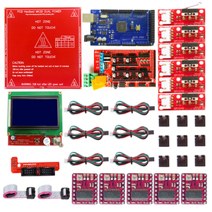 Reprap rampaları 1.4 kiti Mega 2560 r3 + sıcak yatak MK2B + LCD12864 denetleyici + DRV8825 + mekanik anahtarı + kablolar 3D yazıcı parçası - Product Image 1