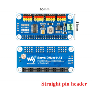 Servocontrolador original HAT para Raspberry Pi 16 canales 12 bits I2C Servocontrolador HAT (B) Módulo de controlador de motor - Product Image 2