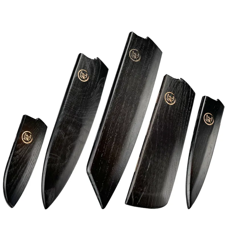 Yeni manyetik kılıflar yüksek kaliteli ahşap bıçak kapak mutfak bıçak bekçi ahşap koruyucular farklı boy bıçak şekli uygun