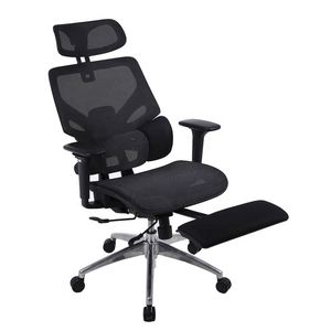 可调头枕电脑网眼人体工学5D扶手带脚凳的现代办公椅 - Product Image 3