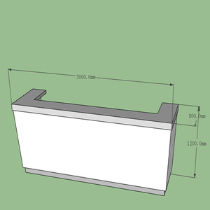 最新设计高品质现代商店接待处白色人造石接待处柜台 - Product Image 6