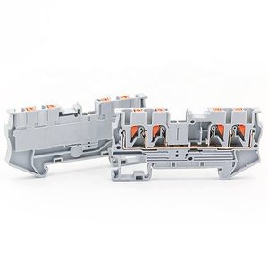 PT 2.5-QUATTRO bahar 24-12AWG çok iletkenler besleme İtme 4 bakır İletkenler vidasız DIN raylı Terminal blokları - Product Image 3