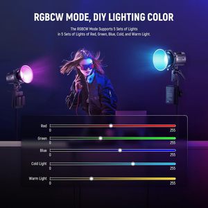 NEEWER MS60C RGBWW LED Video Light with 2.4G/APP <strong>Control</strong> 65W Metal Mini RGB COB <strong>Continuous</strong> <strong>Output</strong> Lighting Handheld Spotlight - Product Image 5