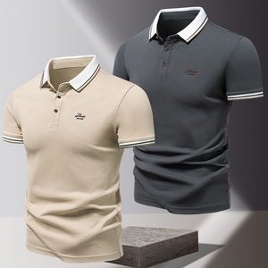 <strong>Men's</strong> Knitted Golf for Polo Shirt with Button Design Solid Pattern Key Words Based on Product Title <strong>Attributes</strong> - Product Image 5