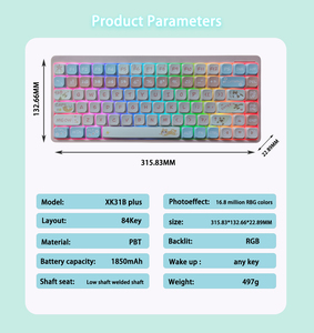 Tastiera XK31B Plus 75% compatibile con Windows e sistema Mac Gateron interruttore basso profilo Wireless tastiera meccanica - Product Image 6