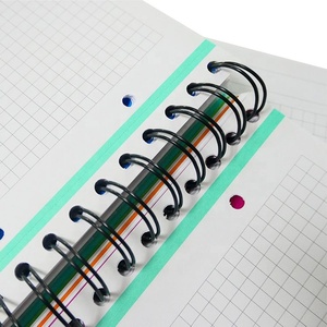 Cuaderno A4 de encuadernación en espiral, cubierta de PP con impresión personalizada, 200 hojas, cuaderno con bolsillo, barato, 5 colores - Product Image 4