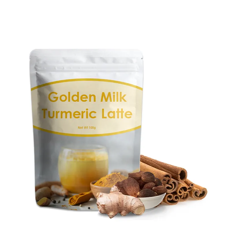 Custom Natural Caffeine Free Coffee Replacement Matcha Tea Golden Milk Maca Turmeric Latte