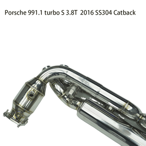 レース性能304ステンレス鋼バルブマフラー3インチポルシェ991.1ターボS 3.8T 2016 - Product Image 4