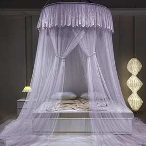 Ceiling-Mounted <strong>Round</strong>-Top Princess Mosquito <strong>Net</strong> Bed Curtain Tent Home-Use Double Bed Encryption Thickening Mosquito <strong>Net</strong> Canopy - Product Image 4