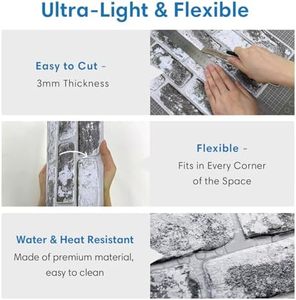 Comstickc 3d Zwarte Bakstenen Wandpanelen 10 Stuks 12 \ "X12 \" Klein Formaat Dunne Pvc <span class=keywords><strong>Whitewash</strong></span> Zelfklevende Nep Bakstenen Wandplaten - Product Image 5