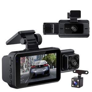 OEM al por mayor Full HD 1080P cámara de salpicadero de coche con tres lentes caja negra grabadora de vídeo WIFI APP función de control en color negro - Product Image 1