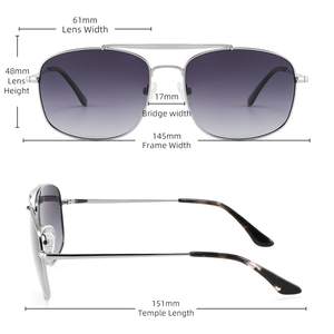 Ray Thương hiệu chất lượng cao ĐÔI CẦU Kính mát thời trang phân cực TAC ống kính UV400 ban kim loại Kính mát cho tất cả các hình dạng khuôn mặt - Product Image 5