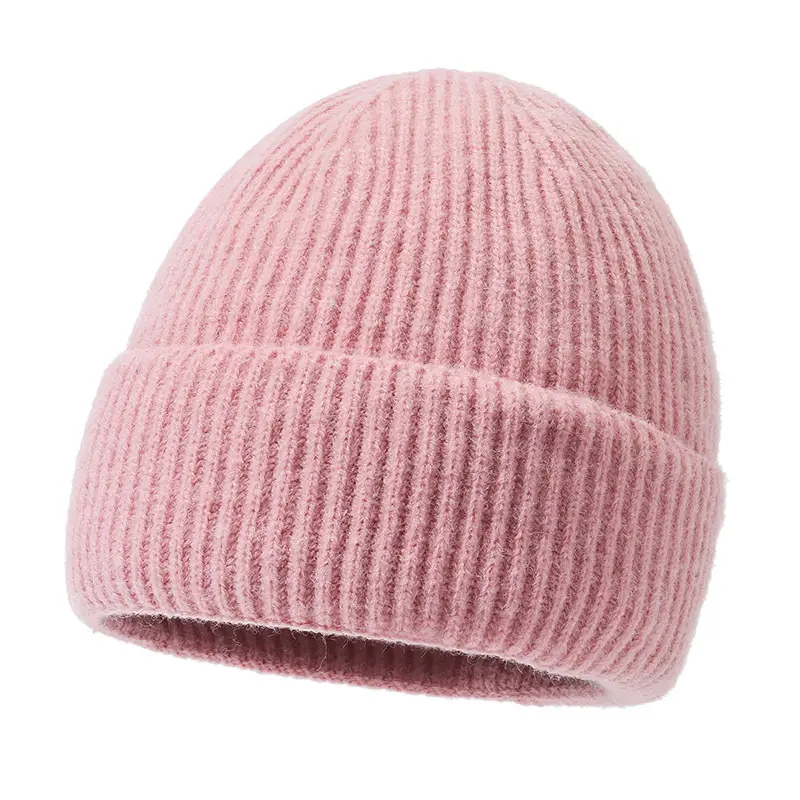 Nouveau chapeau tricoté en laine de couleur unie unisexe pour l'automne/hiver Protection des oreilles chaude pour hommes et femmes pour le ski pêche plage