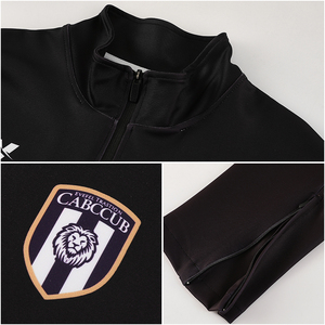Ensemble de veste épaissie de jogging à fermeture éclair de haute qualité personnalisée Polyester 450G polaire football club formation col côtelé survêtement X2582 - Product Image 6