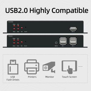 扩展麦克风键盘鼠标音频USB收发器120千米HDMI KVM 4k网络扩展器 - Product Image 5