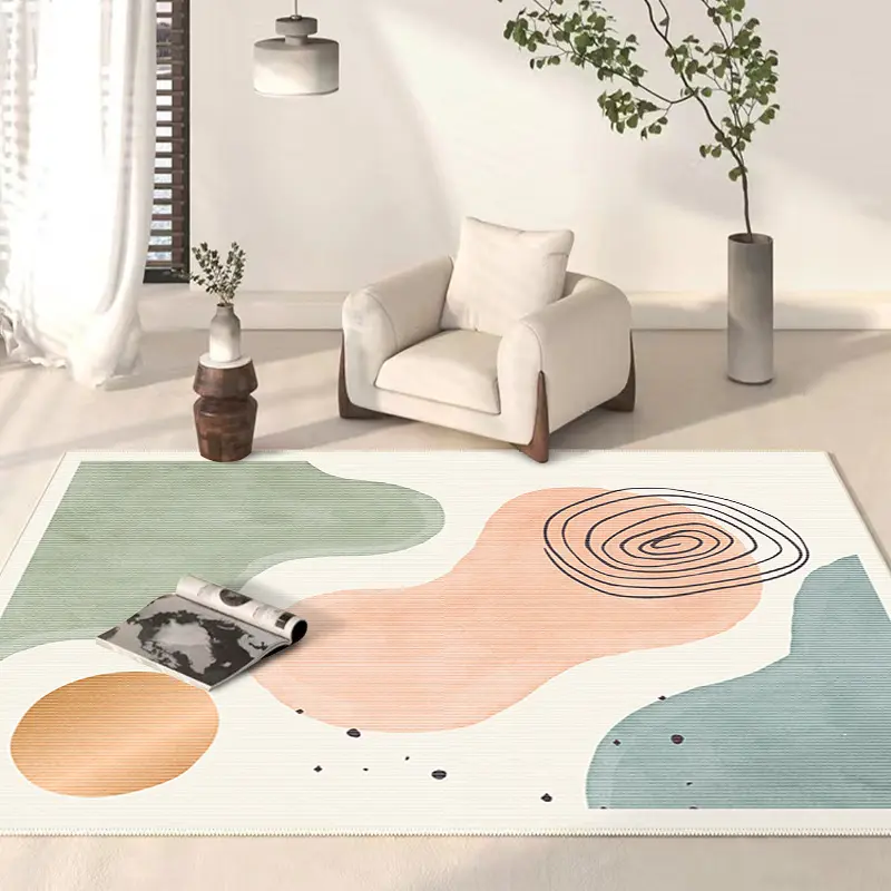 Современный простой коврик с абстрактным искусством Morandi для гостиной, спальни, нескользящий ковер для детской столовой