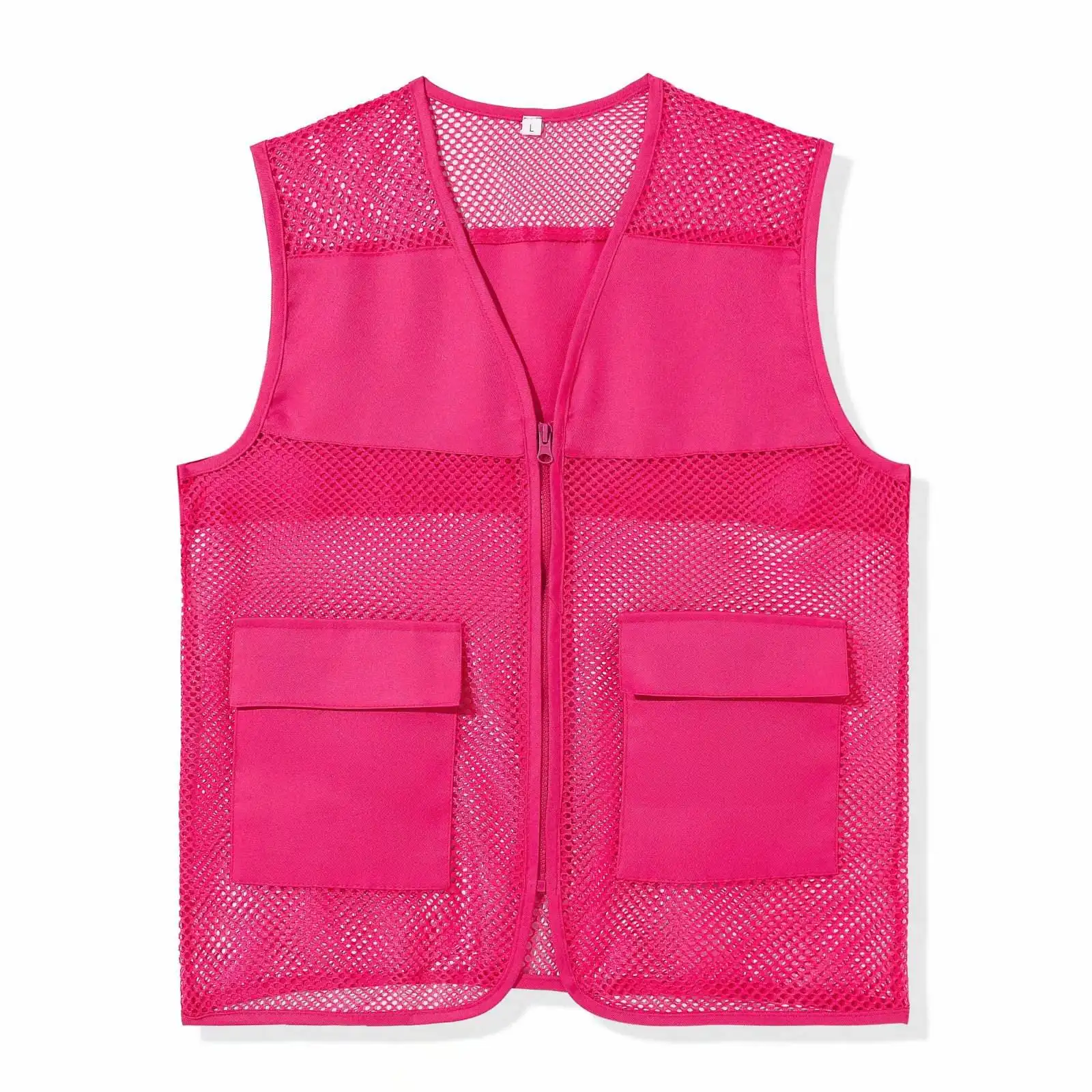 Cheap Safety Vest Fishing Net Vest Custom Supermarket Working Uniform Light Color For Plus Size Men's Vests