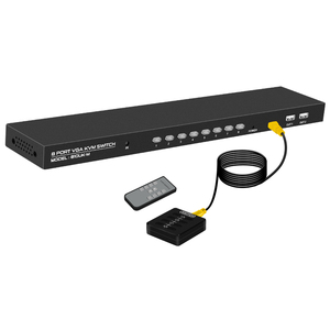 FJGEAR FJ-810UK-M 8端口VGA Kvm视频交换机8进1出1920*1080分辨率VGA USB2.0 KVM交换机，带桌面控制器 - Product Image 1