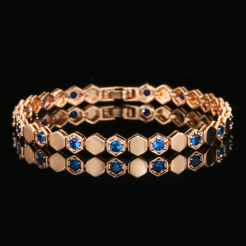 Blue pointed crystal bracelet18cm
