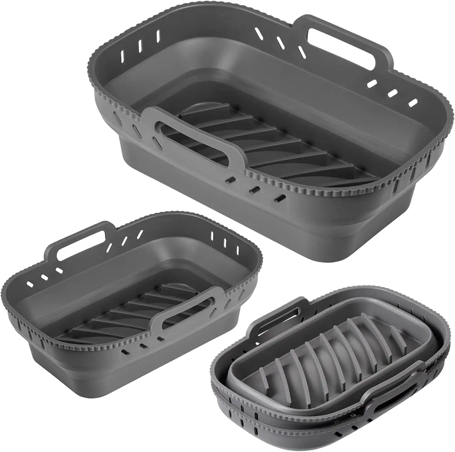 Silicone Air Fryer Liners Foldable Silicone Air Fryer Liners Accessory Air Fryer Silicone Baking Tray