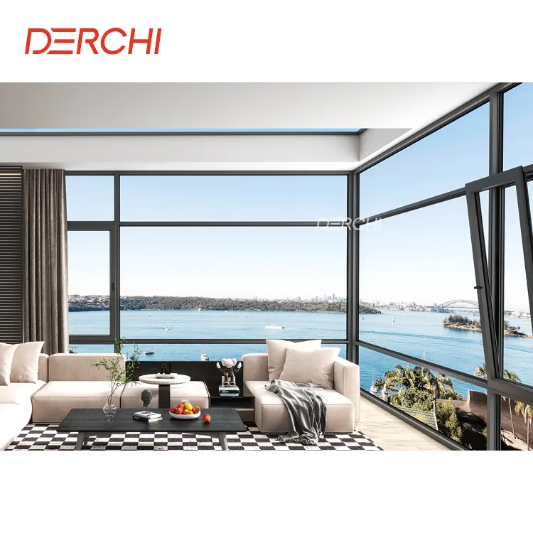 تصاميم جديدة من DERCHI نافذة حرارية لكسر الألومنيوم وإمالة النافذة