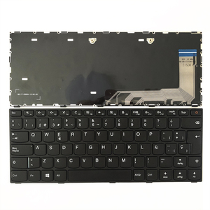 <strong>Spanish</strong> Language Laptop <strong>Keyboard</strong> for Lenovo Ideapad 110-14 110-14ISK Black Frame SP Layout With Power Button - Product Image 2