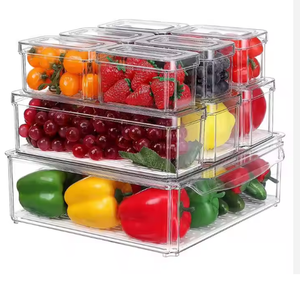 SSJ orta ölçekli Modern tasarım alüminyum Metal PET malzeme ile plastik gıda kabı verimli buzdolabı saklama kutusu - Product Image 1