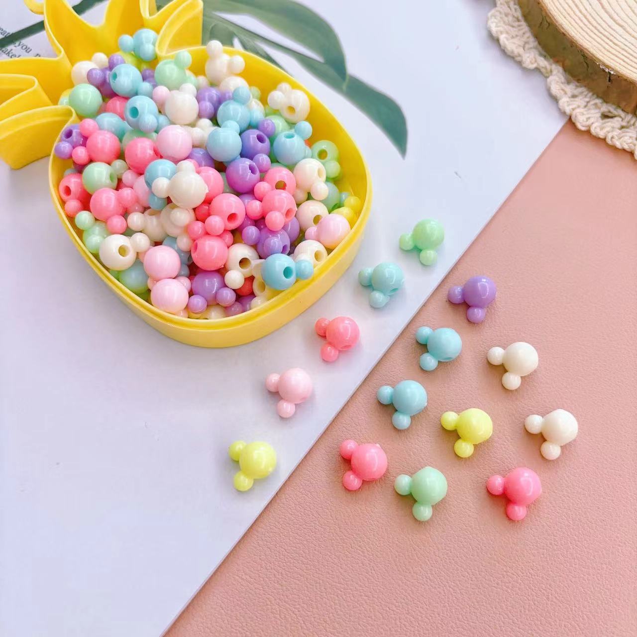 Boîte de perles à gros trous de 3 pouces - 100 perles par paquet