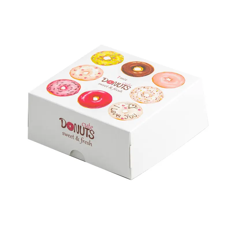खाद्य ग्रेड सामग्री डोनट पैकेजिंग बॉक्स कागज बॉक्स पाक रोटी कुकी बॉक्स डिस्पोजेबल पैकेजिंग कस्टम
