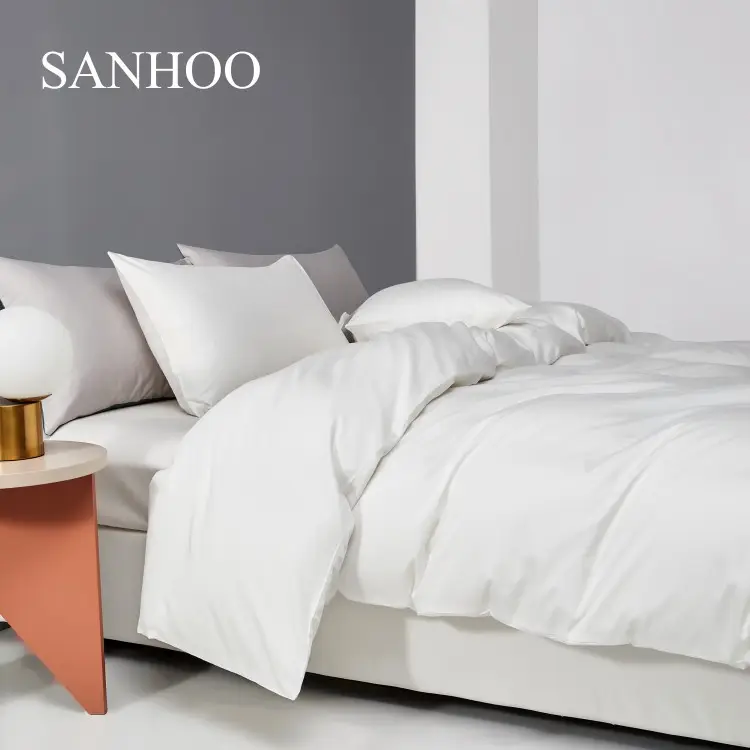 SANHOO-juego de sábanas de seda satinada con funda de almohada, ropa de cama supersuave y de fácil cuidado para Hotel, gran oferta