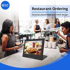 Monitor de pantalla táctil para ordenador de escritorio, dispositivo de evaluación de comentarios de clientes interactivos, banco, restaurante, pedido, POE, RJ45, estilo L, 10,1 pulgadas - Product Image 2
