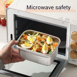 304 Thép Không Gỉ Thân Thiện Với Môi Máy Rửa Chén An Toàn Sưởi Ấm Cấp Thực Phẩm Lò Vi Sóng Kín Tươi Giữ Hộp Snap-On Tủ Lạnh - Product Image 2