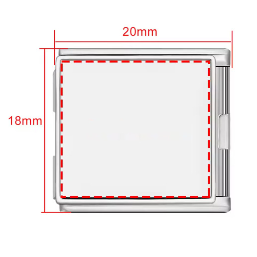 Silver-backed square 20*18mm-J1797-1