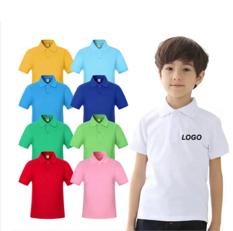 Pl611 bán buôn biểu tượng tùy chỉnh trẻ em polo Áo sơ mi 100% cotton ngắn tay áo polo Toddler bé cô gái chàng trai T-Shirts polo Áo sơ mi