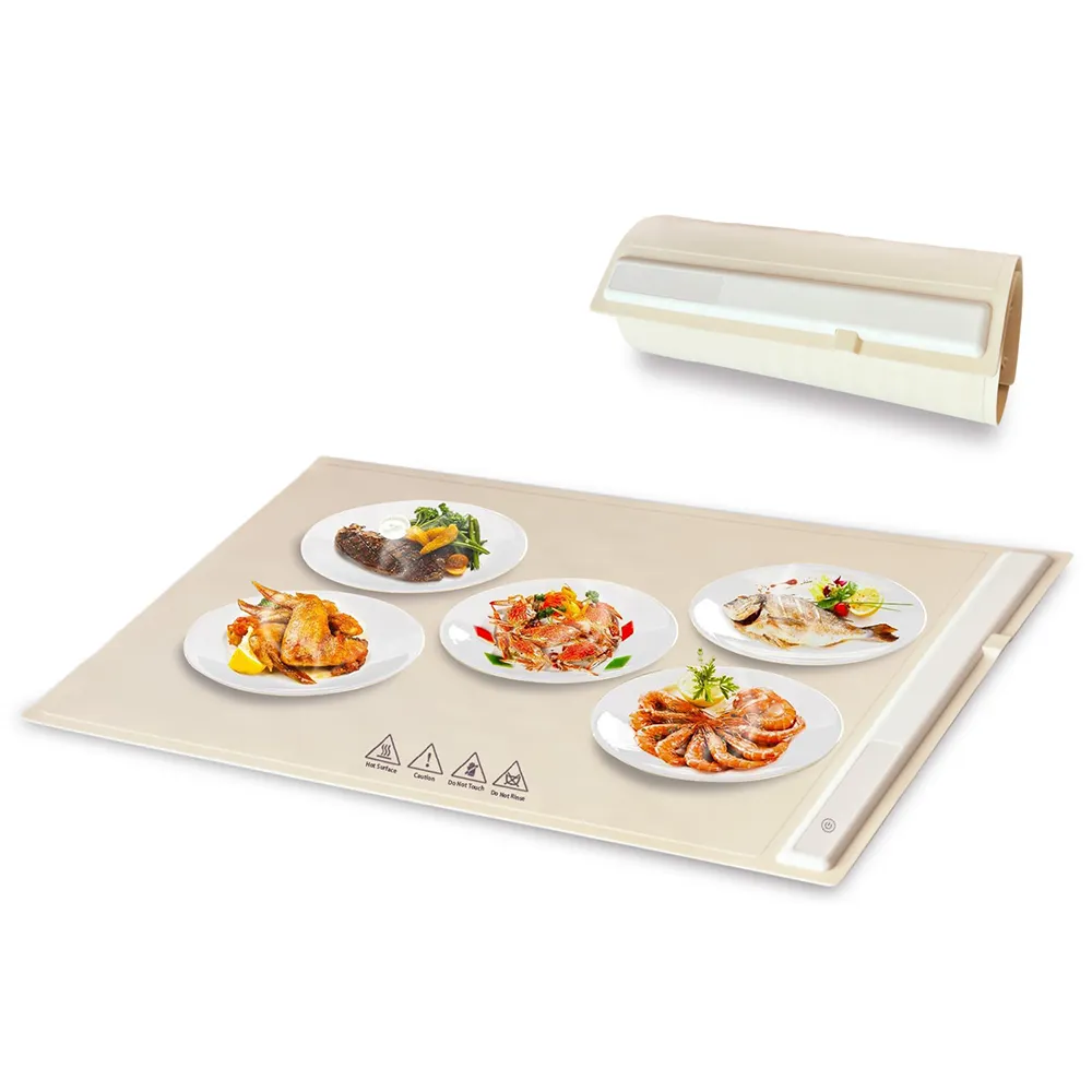 실리콘 전기 조절 온도 조절 식품 온난화 트레이 가열 플레이트 매트 테이블